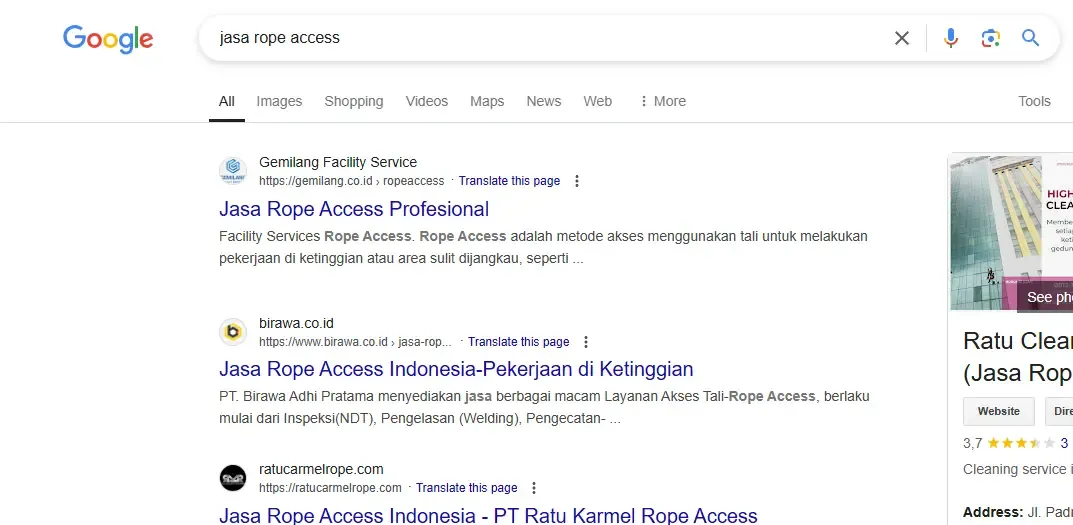 Portofolio jasa SEO Gemilang di Condong Catur Sleman