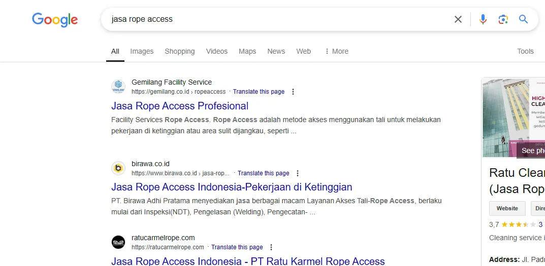 Portofolio jasa SEO Gemilang di Condong Catur Sleman