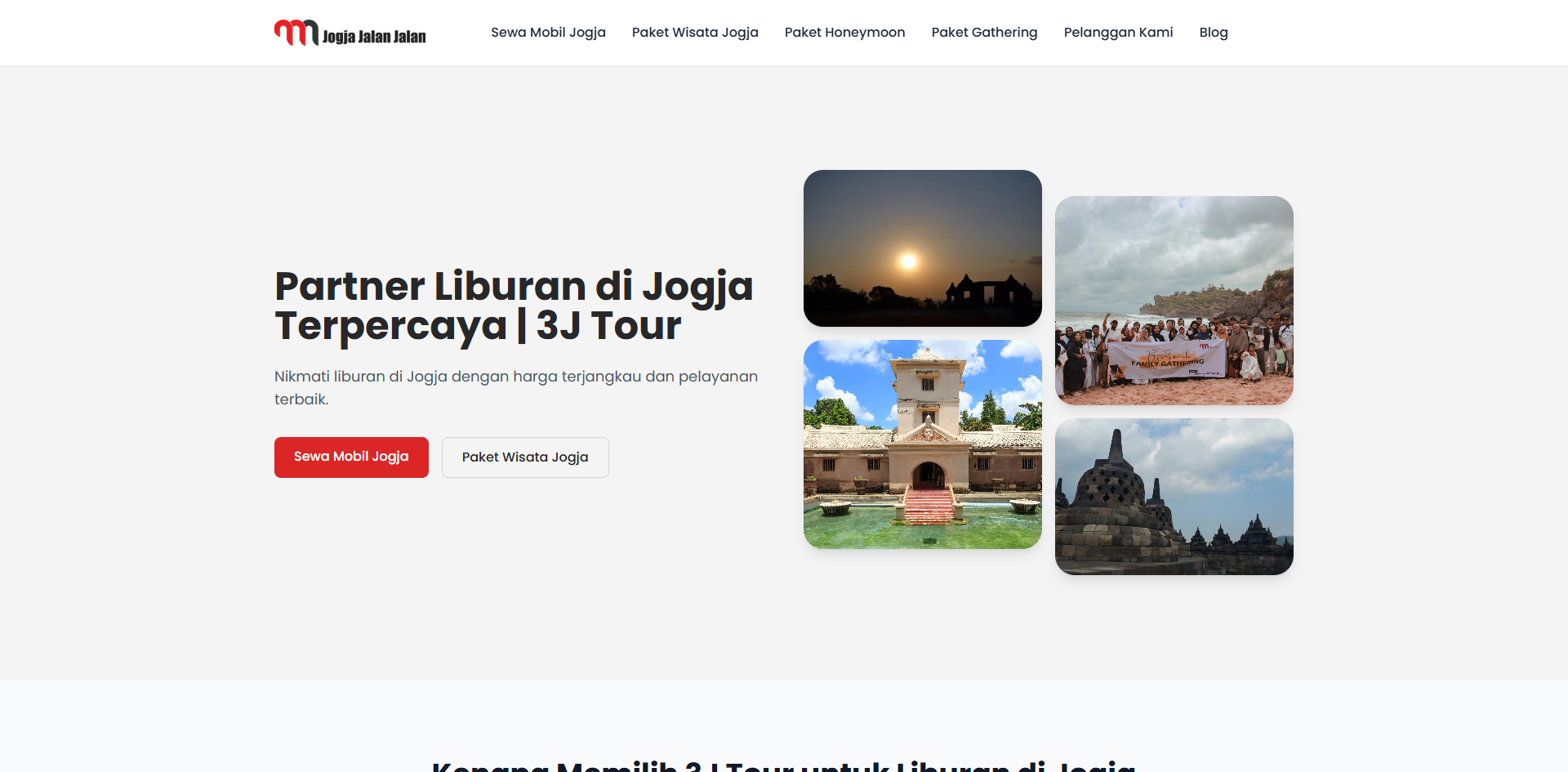 foto website paket wisata jogja 3j tour