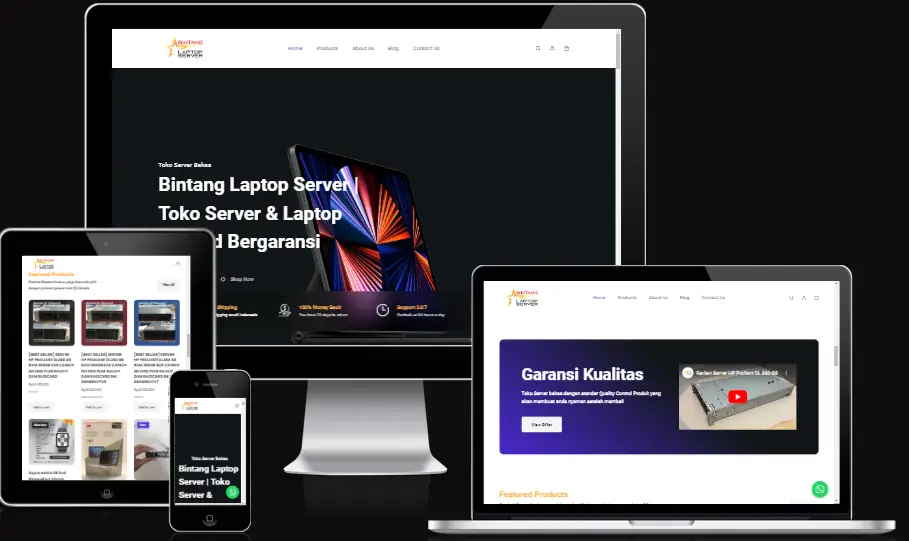 Gambar Desain Web toko online server bekas di Jogja